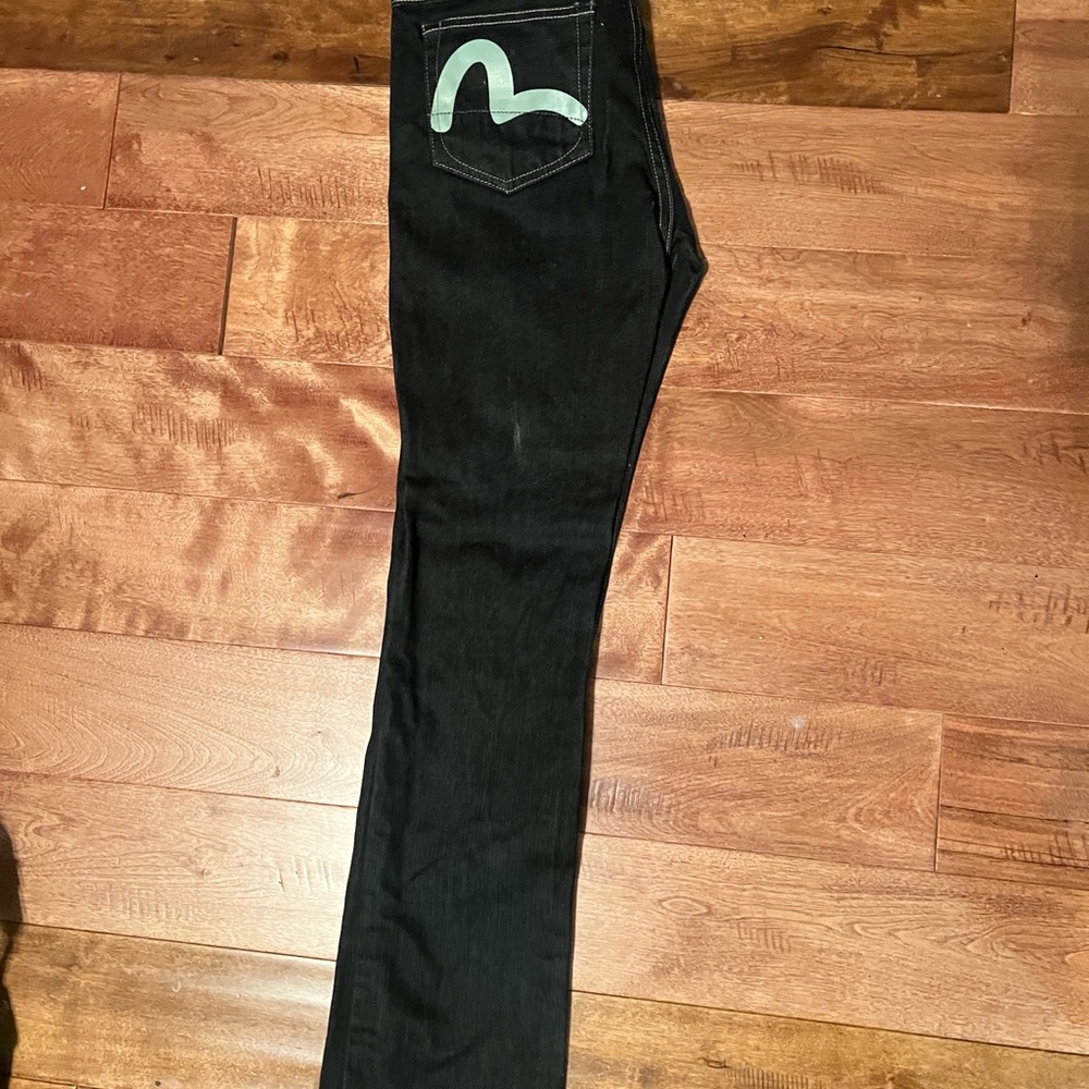 Evisu jeans! Excellent condition W28. Black denim. Runs SMALL.